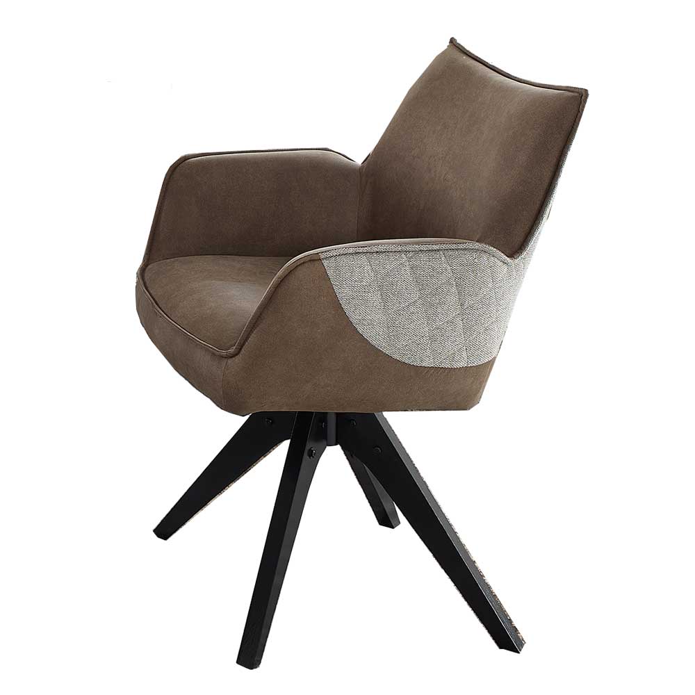 Esstisch mit 6 Stühlen Luzie in modernem Design - Stühle drehbar (siebenteilig)