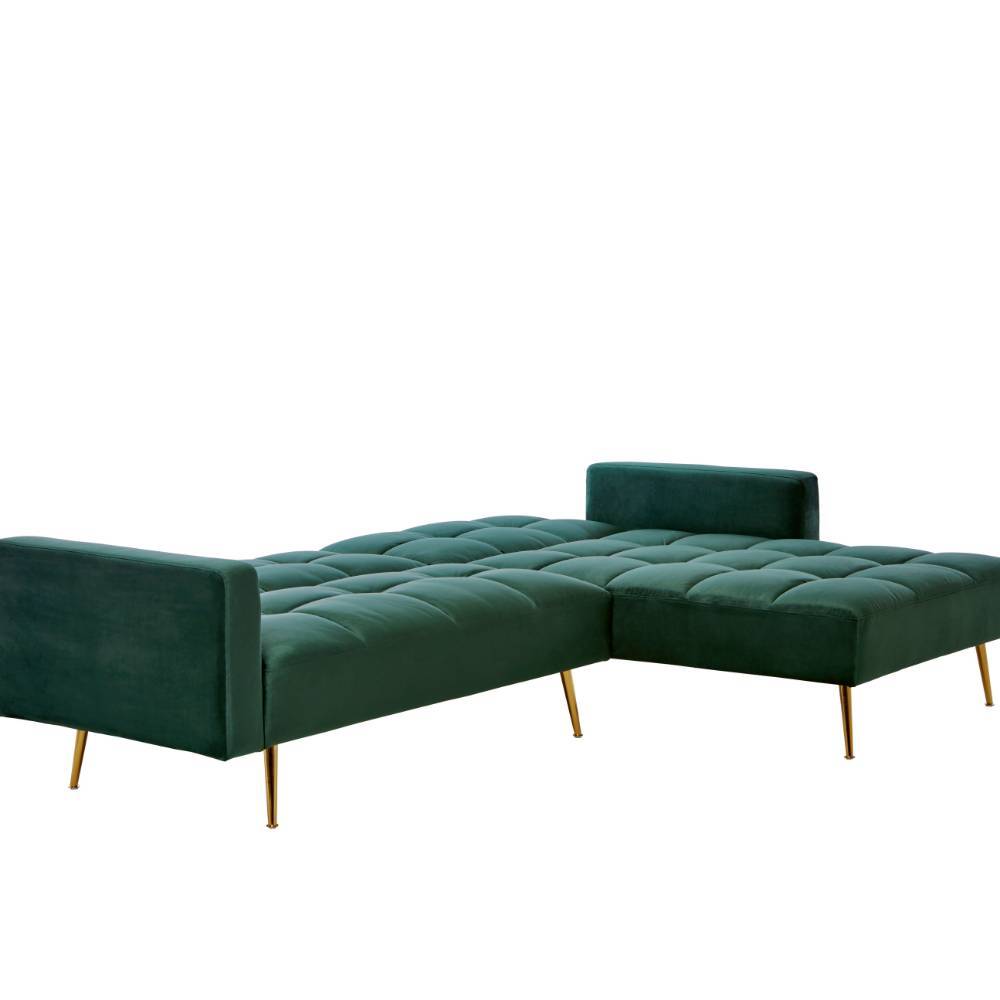 Ecksofa Glamour aus Samt mit aufwendigen Steppungen