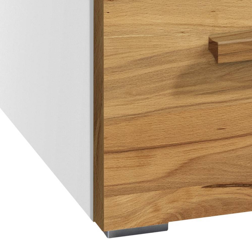 TV Lowboard Solida in Wildbuchefarben und Weiß