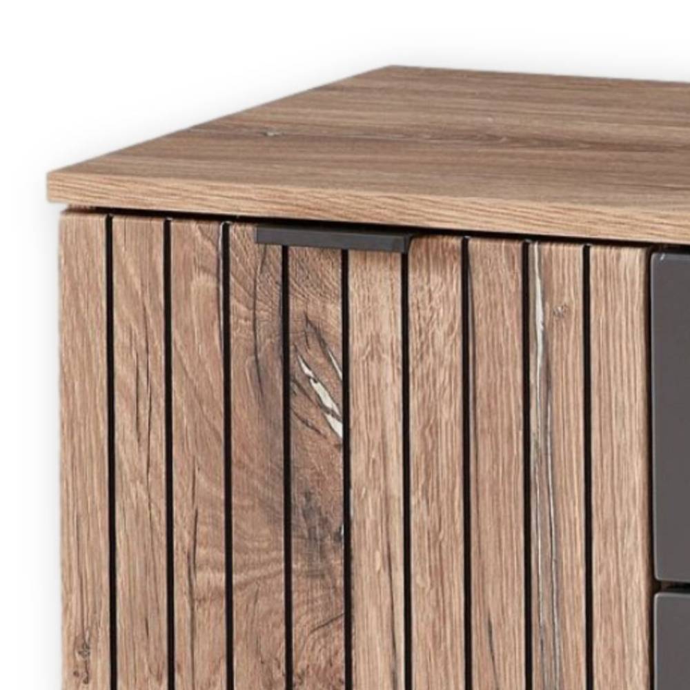 Garderobenkommode Clusego in Wildeiche dunkel 103 cm hoch
