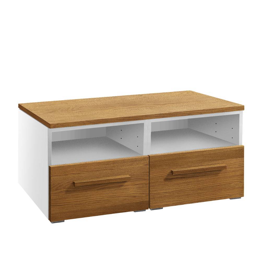 Fernsehunterschrank Galirada mit zwei Schubladen und zwei offenen Fächern