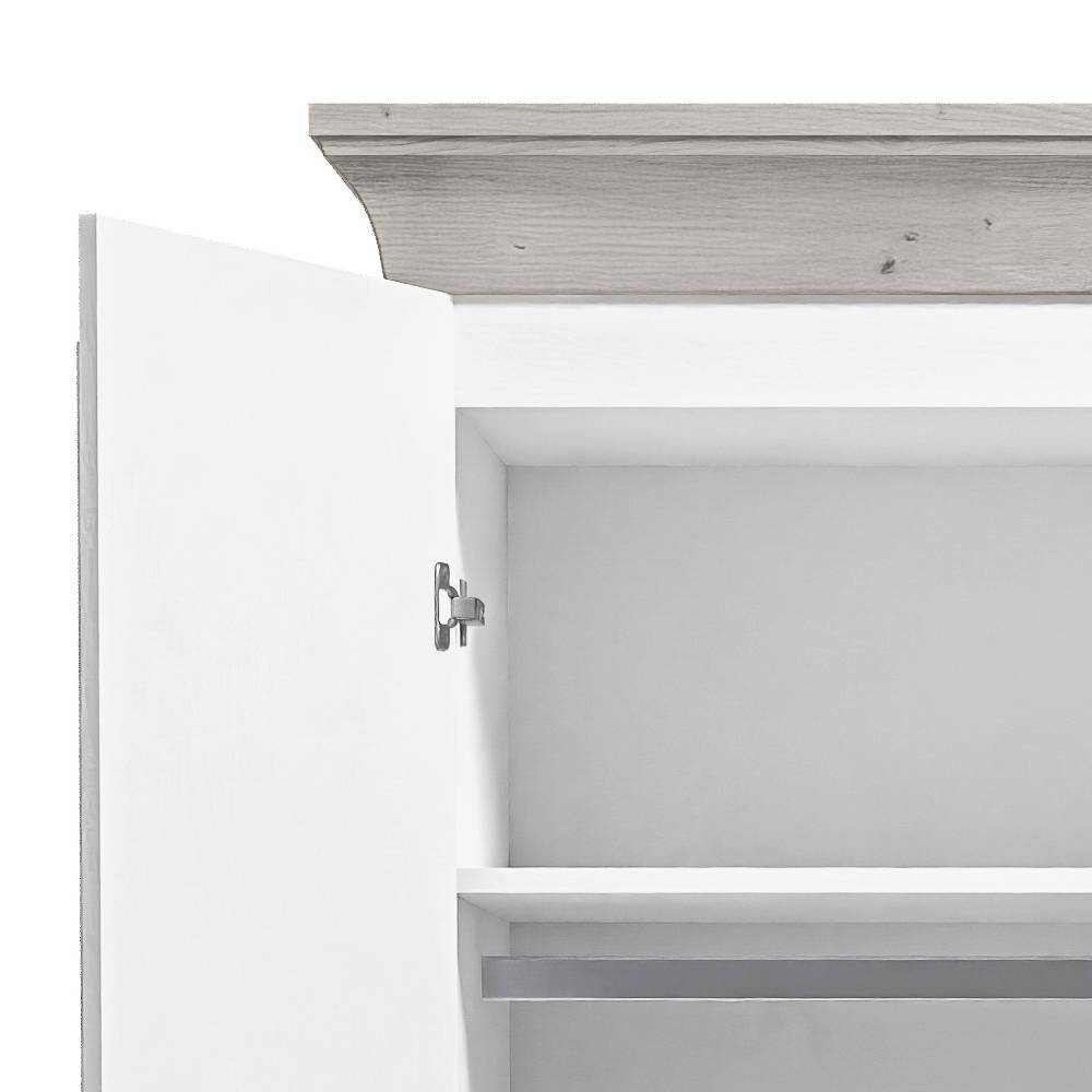 Drehtürenkleiderschrank Benfitas mit Spiegel Türen im Landhausstil
