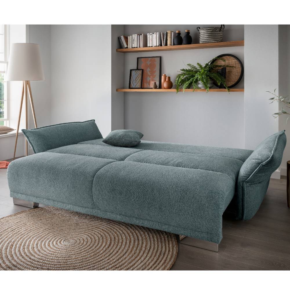 Schlafsofa Adira in Mintgrün mit Bettkasten