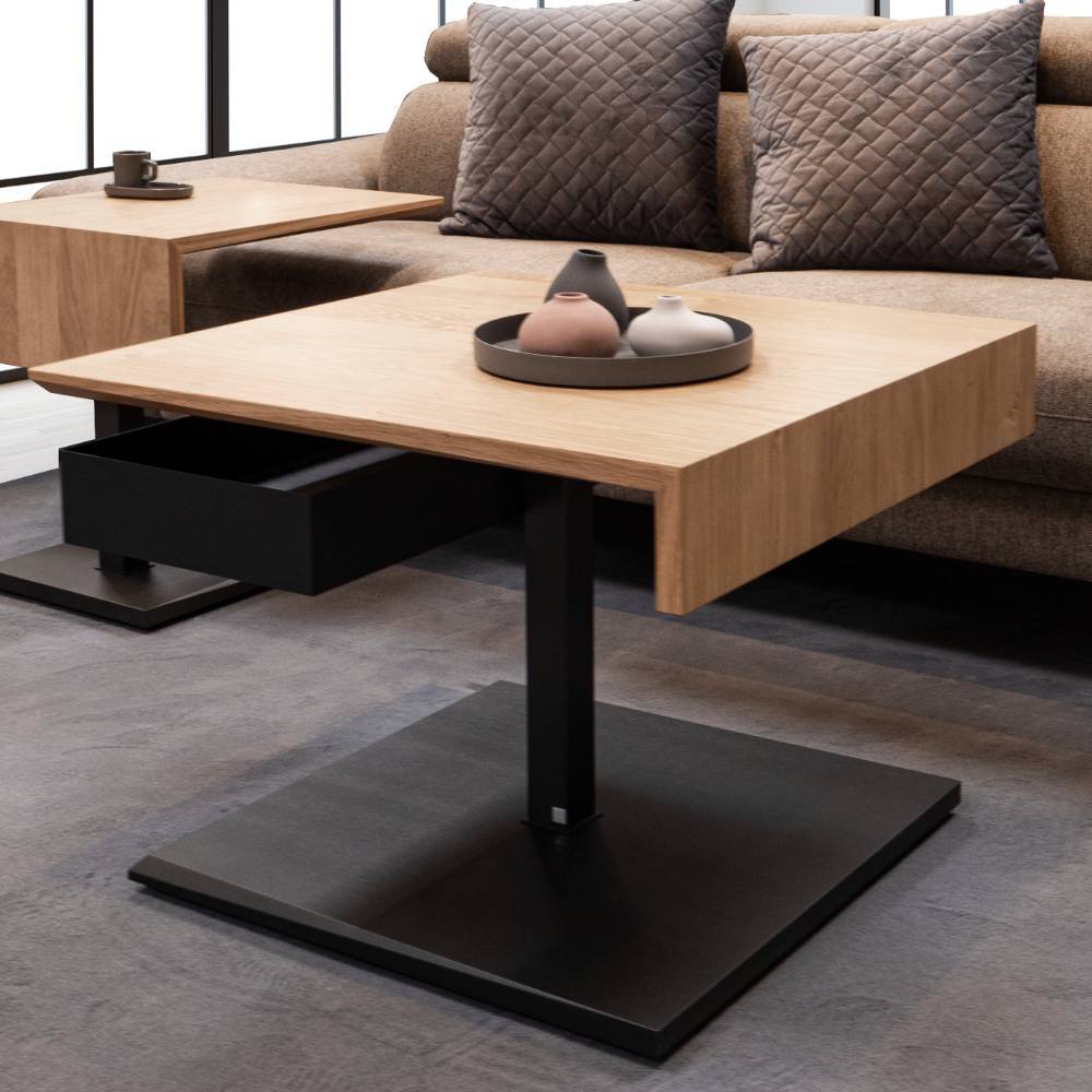 Wohnzimmer Tisch Bordeaux höhenverstellbar - 70 cm breit