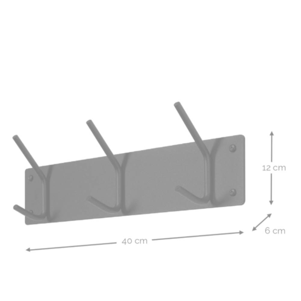 Metall Wandgarderobe Rains in Gelb 40 cm breit