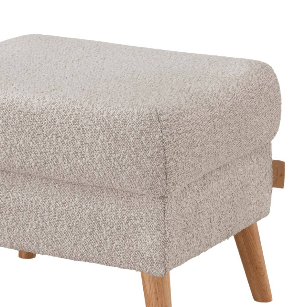 Polsterhocker Captino aus Boucle Stoff im Skandi Design