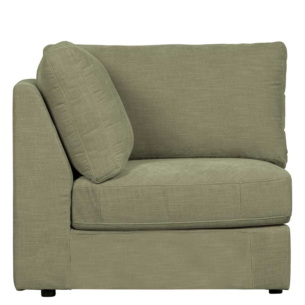 Eckelement Sofa Karyon in Graugrün Rücken echt bezogen