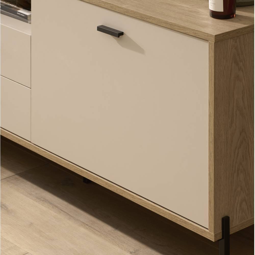 TV Lowboard Zimena 195 cm breit mit einem offenen Fach