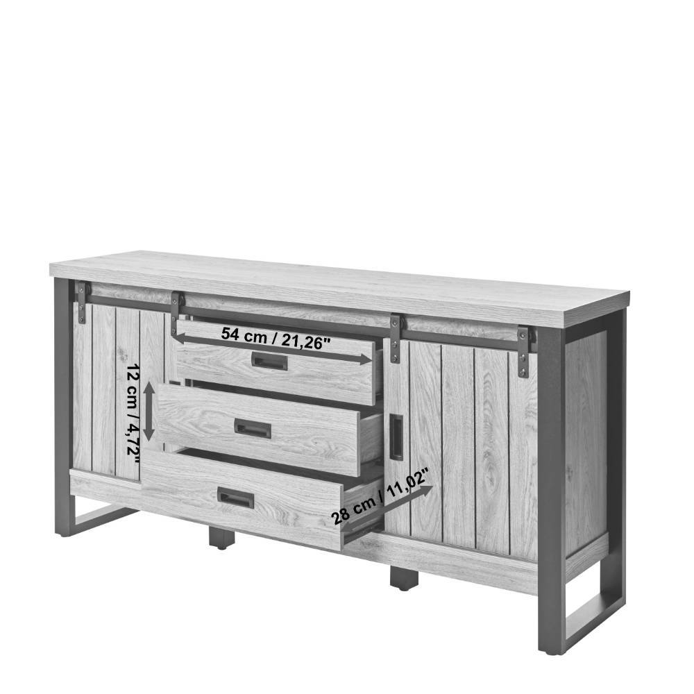 Sideboard Francara im Landhausstil mit Bügelgestell