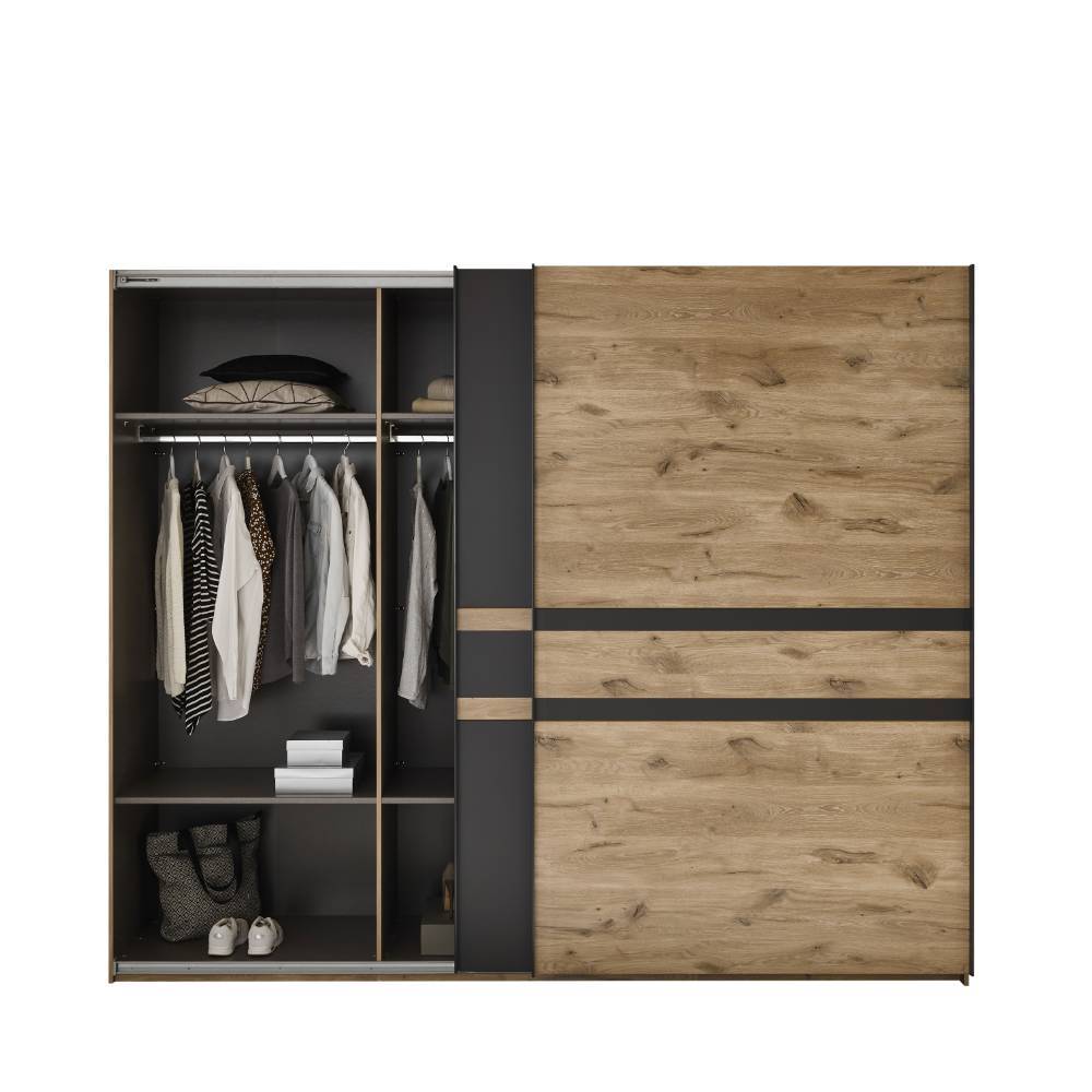 Kleiderschrank Schiebetüren Annika in modernem Design 60 cm tief