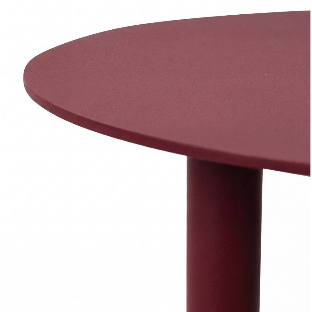 Metall Anstelltisch Flinn in Bordeaux 50 cm hoch