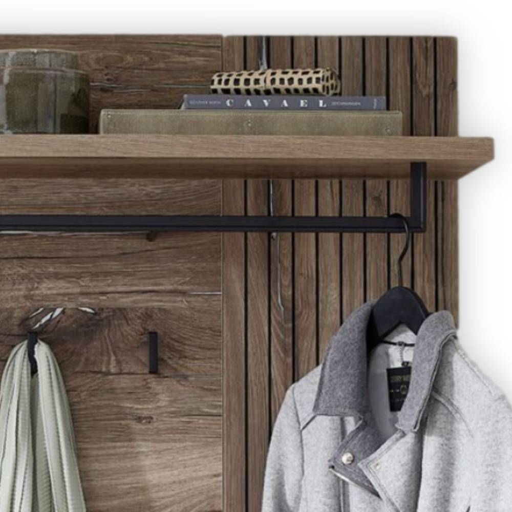 Komplett Garderobe Clusego mit LED Beleuchtung inklusive Sitzpolster (dreiteilig)
