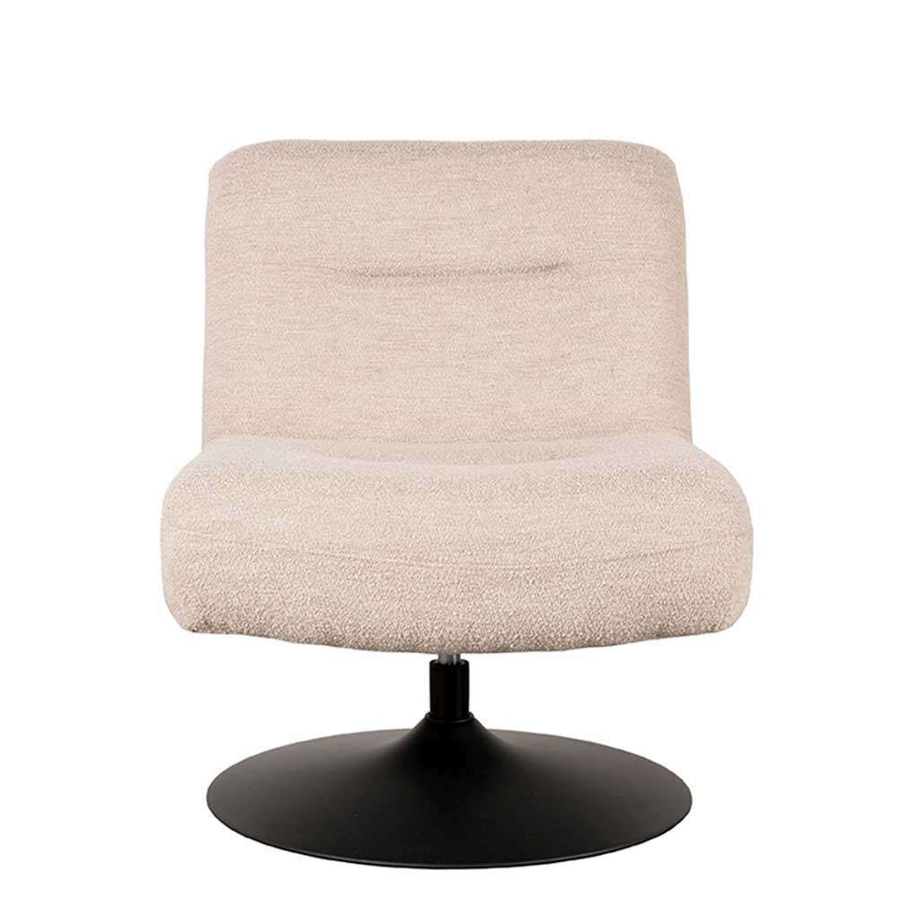 Skandi Design Sessel Gracyan in Beigegrau und Schwarz mit Tellerfuß