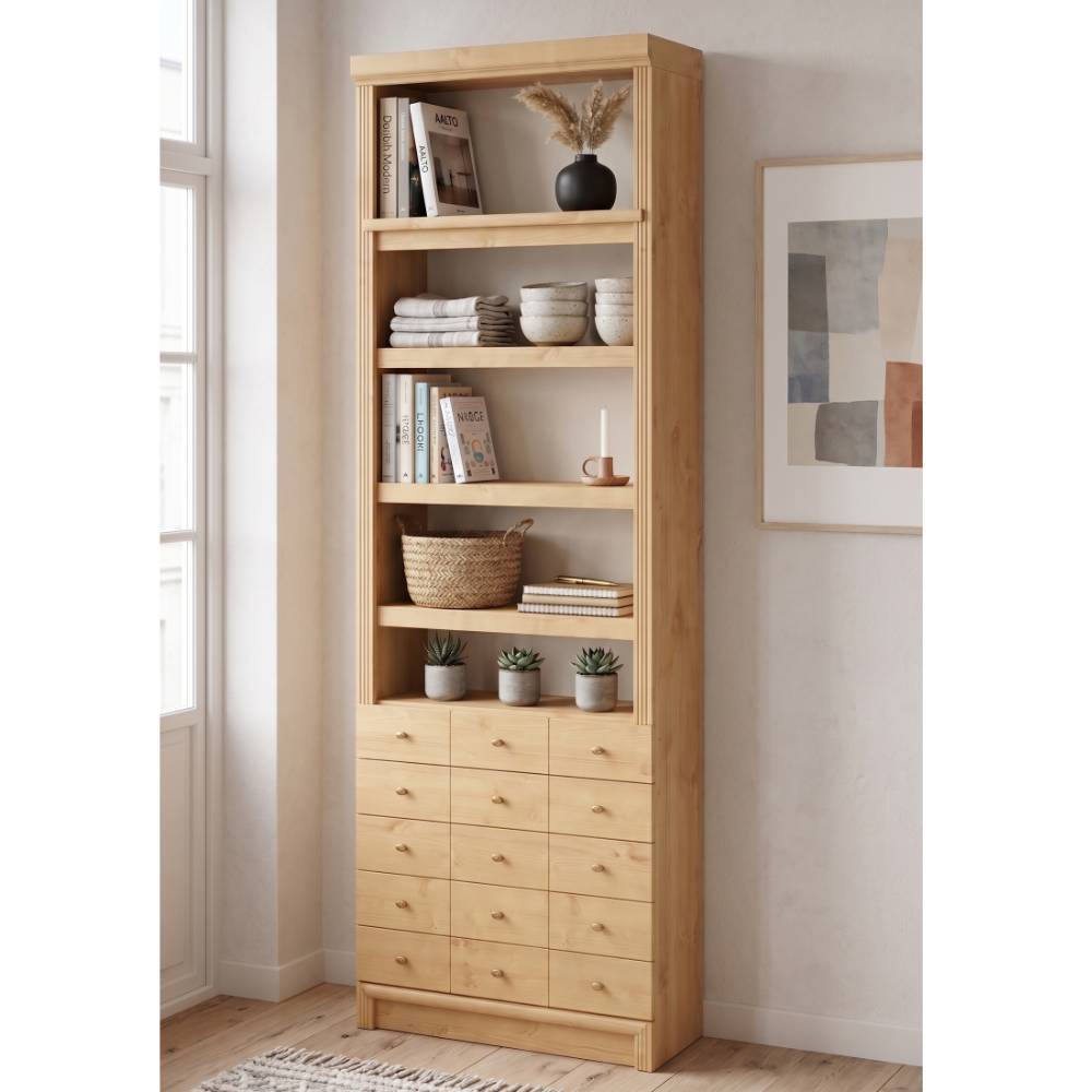 Schrankregal Claros aus Kiefer Massivholz im Landhausstil