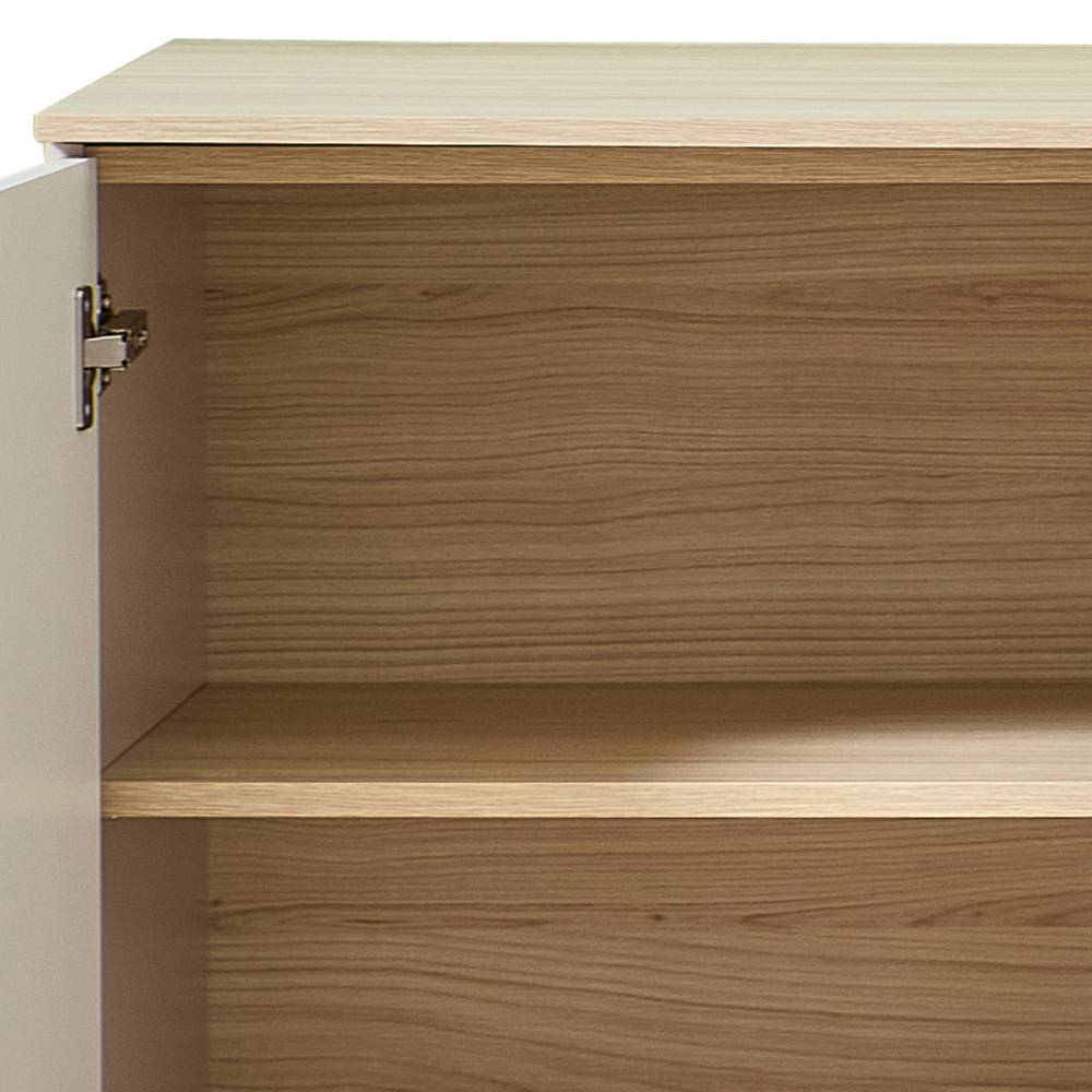 Sideboard Jasefiana in Hellgrau & Eiche hell 180 cm breit