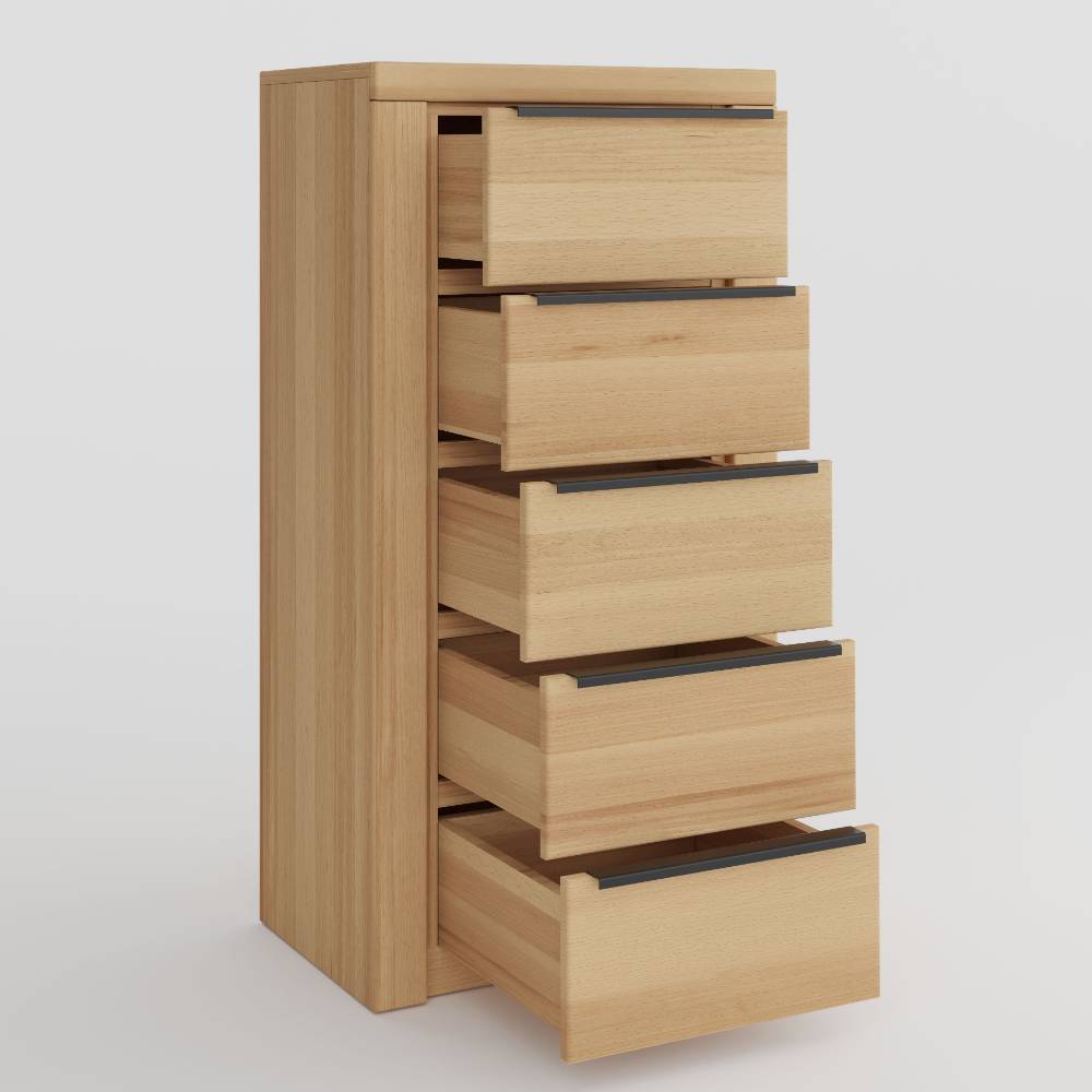 Hochkommode Zella mit fünf Schubladen in modernem Design