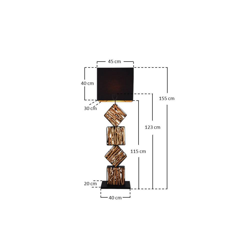 Stehleuchte Zaremda aus Treibholz in modernem Design