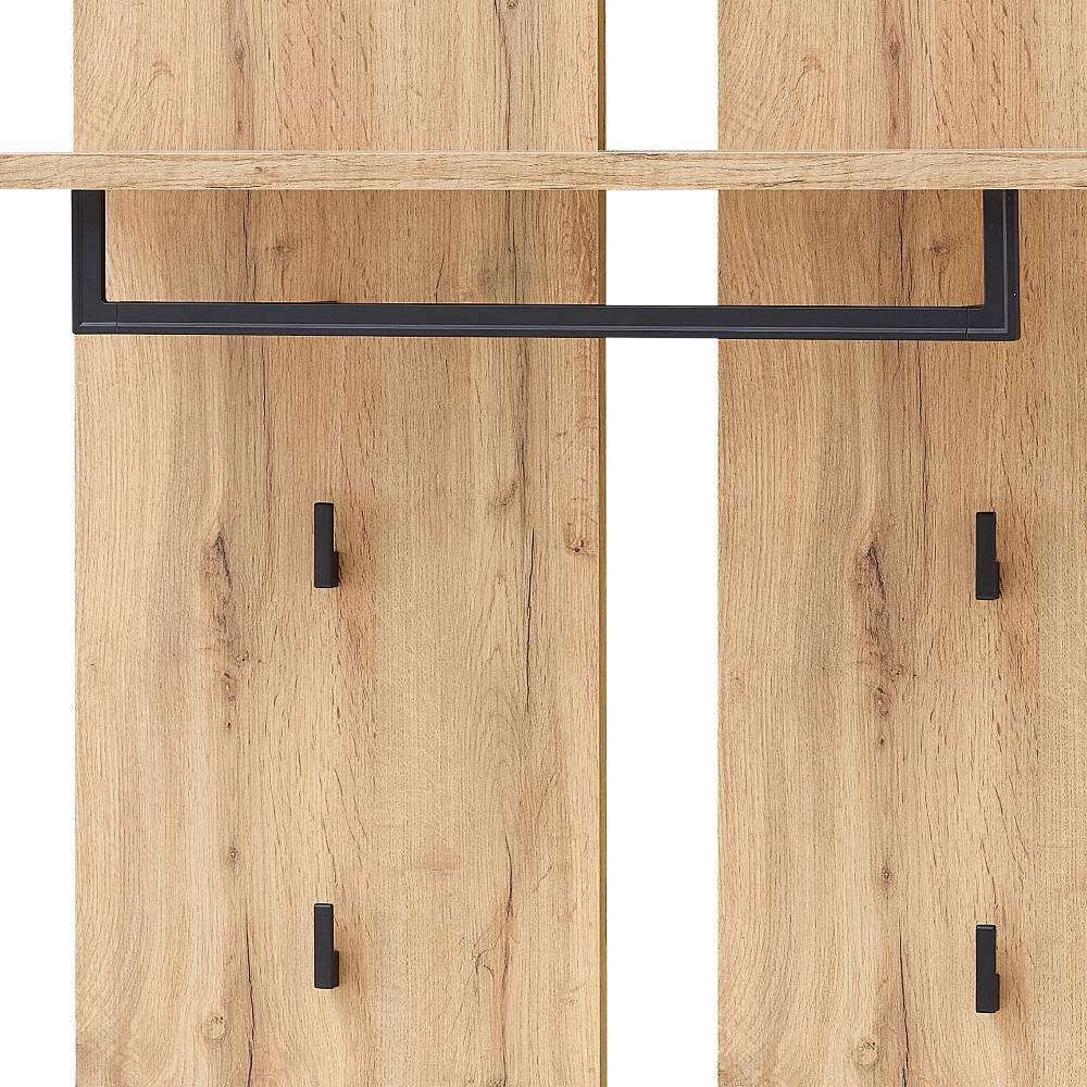 Wandgarderobe Alamo in Altholz Optik mit 4 Kleiderhaken
