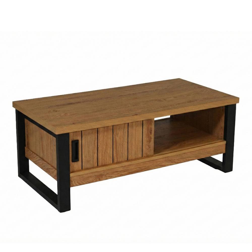 Couchtisch Precio in Holzoptik foliert mit Bügelgestell