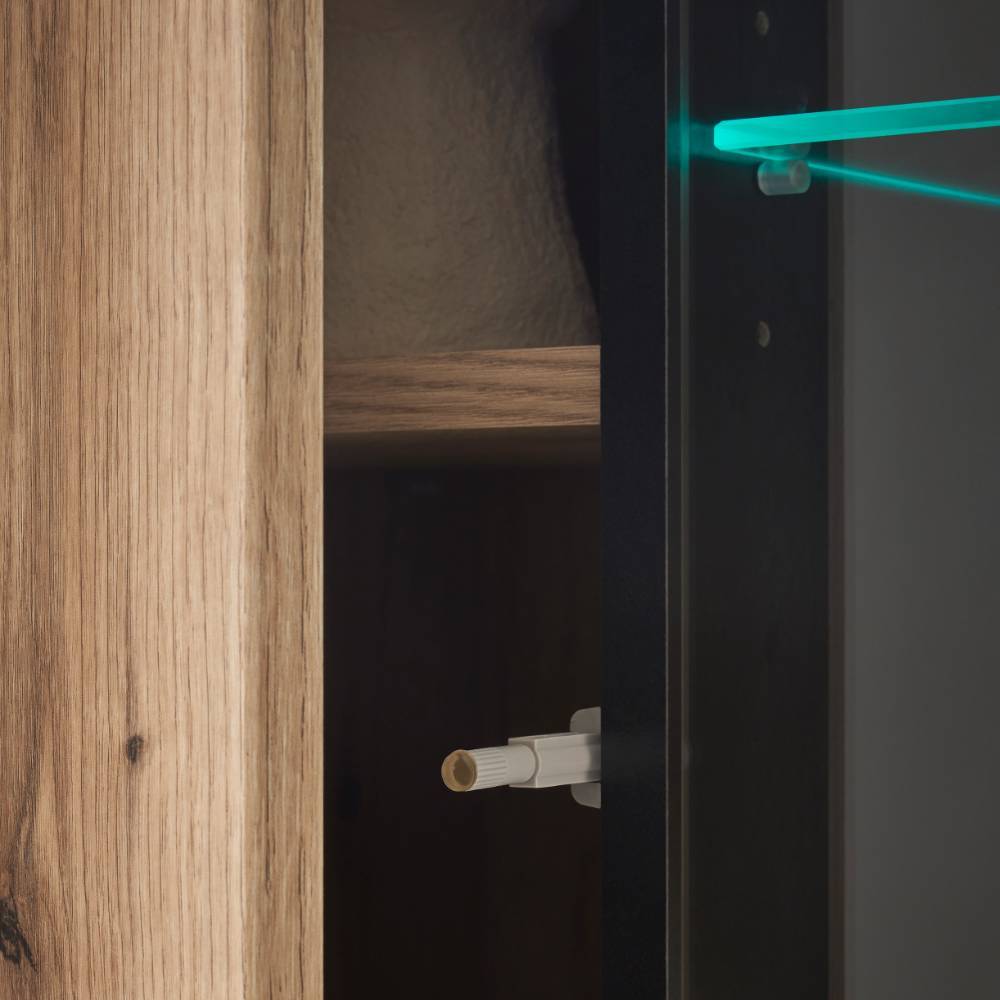 Wohnzimmer Anbauwand Cemutra in modernem Design 270 cm breit (vierteilig)
