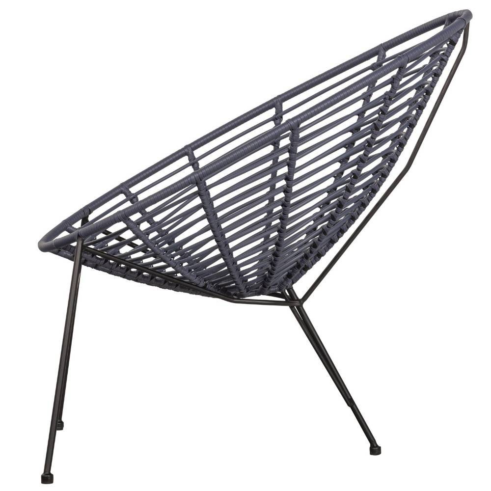 Gartensessel Numrek in Blauschwarz im Retrostil (2er Set)
