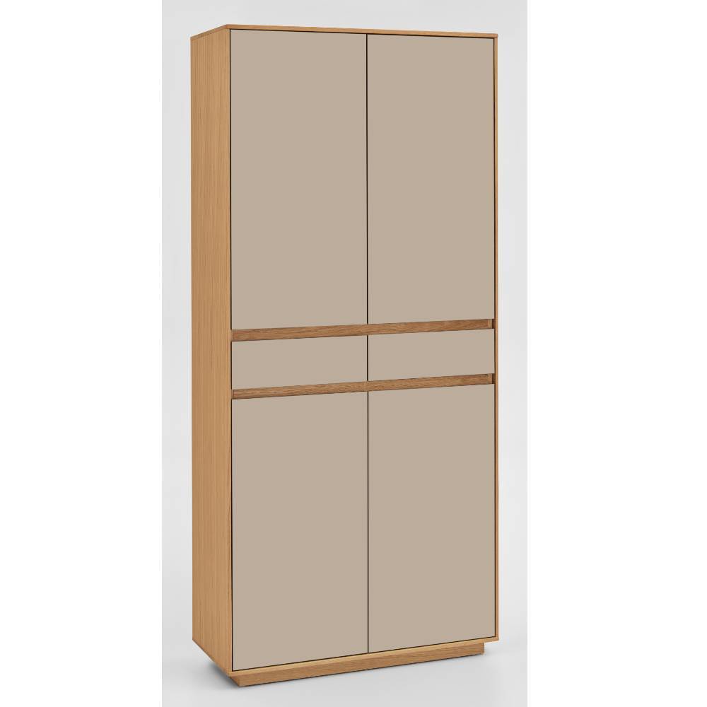 Dielenschrank Lacurvia mit zwei Schubladen in Taupe