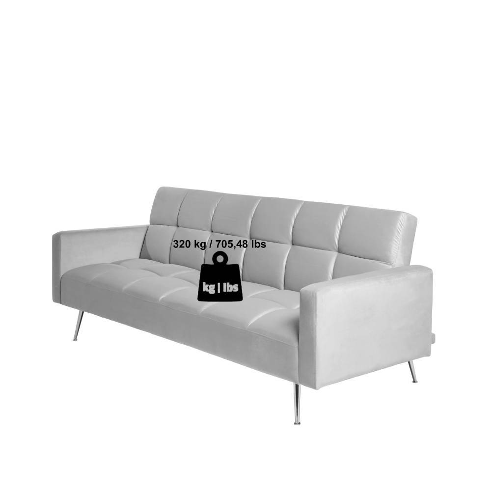 Schlafsofa Glamour aus Samt mit aufwendigen Steppungen
