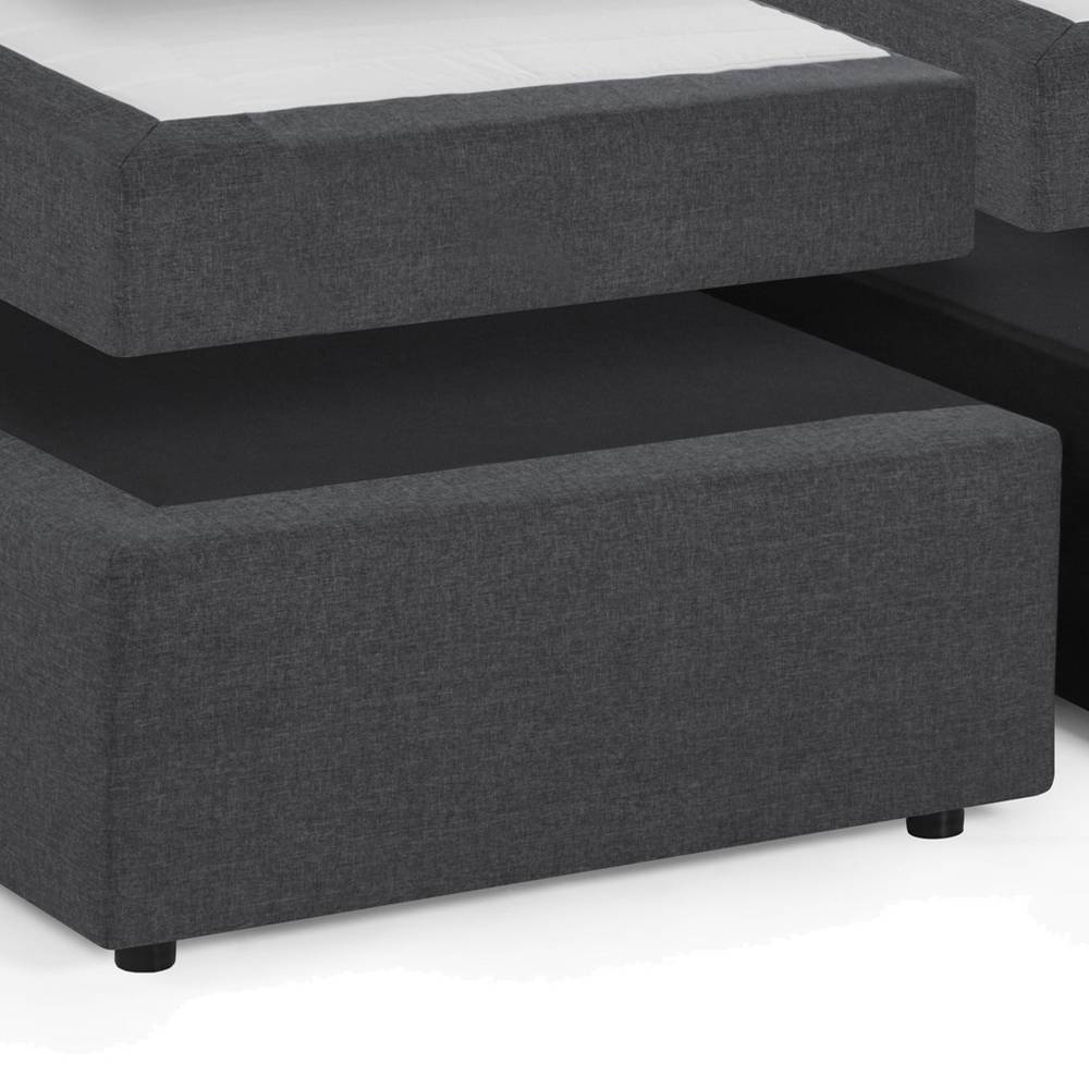 Boxspringbett Maddy in Dunkelgrau Liegefläche 180x200 cm
