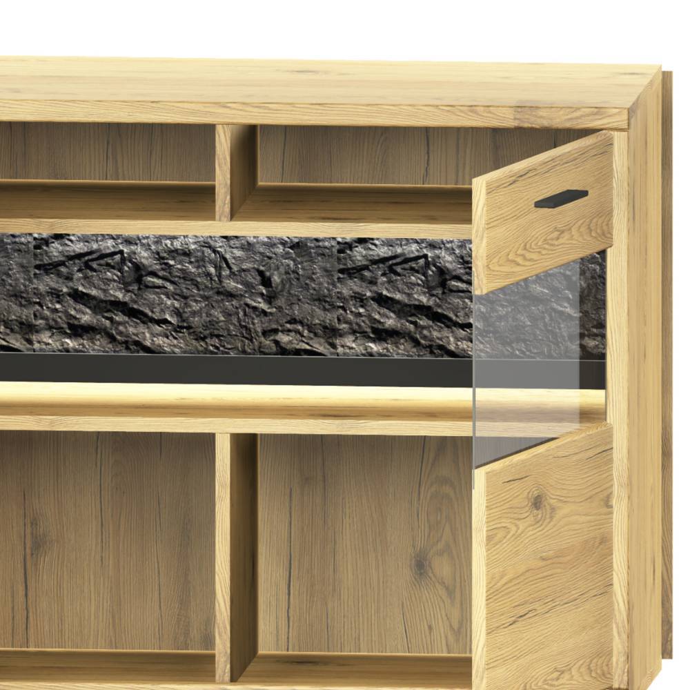 Sideboard Ostoro aus Wildeiche Massivholz 166 cm breit