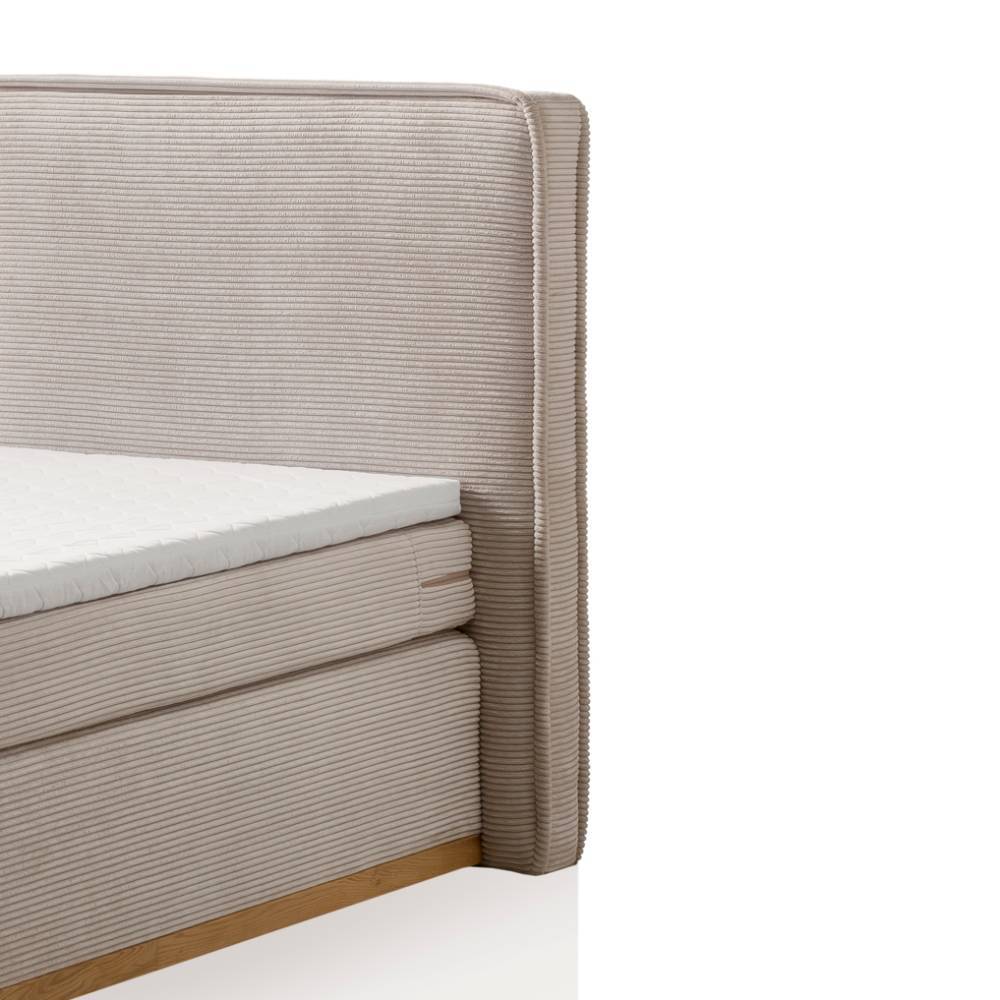 Boxspringbett Hortenza aus Breitcord in Cremeweiß