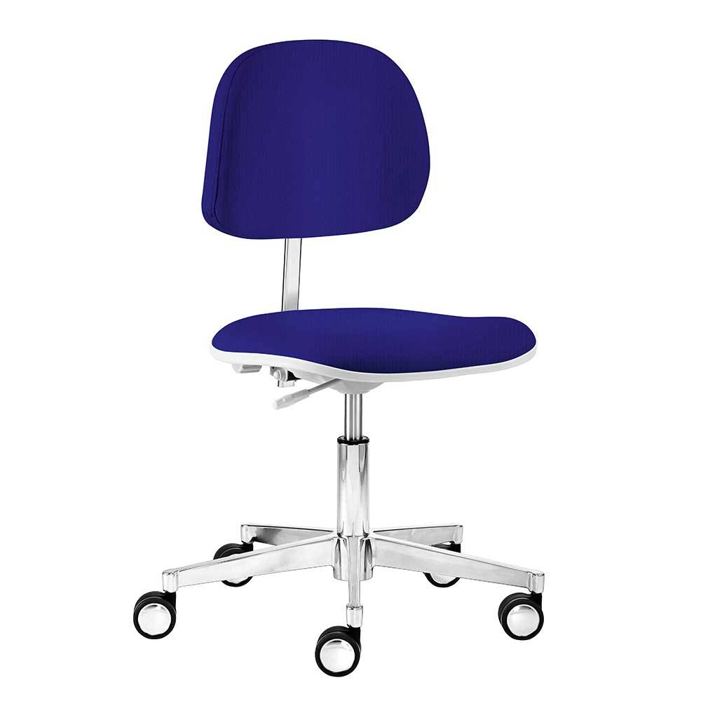Bürodrehstuhl Montigue in Blau Webstoff mit verstellbarer Rückenlehne