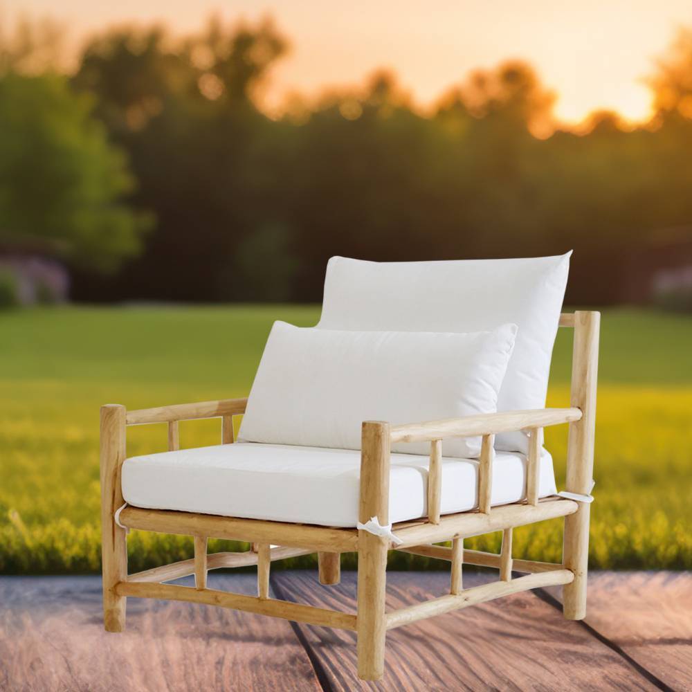 Gartensessel Campagna aus Teak Massivholz im mediterranen Stil