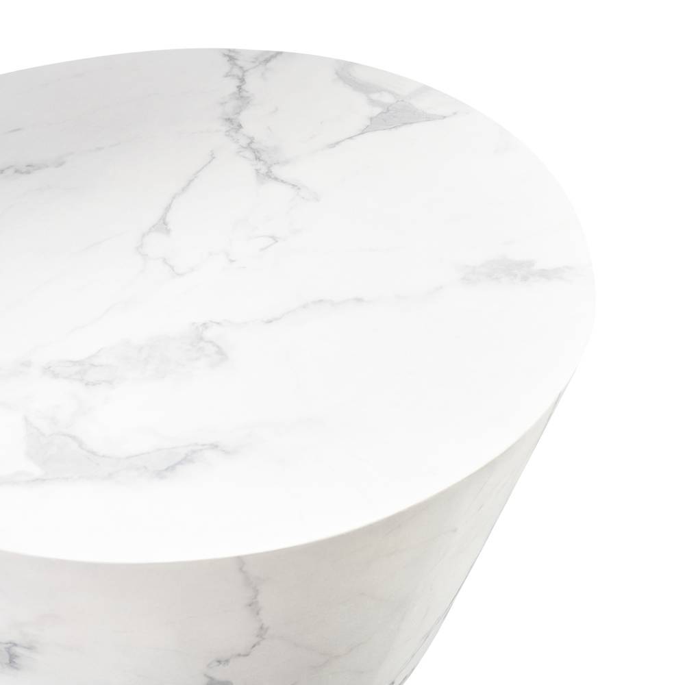 Couchtisch Gondama in Marmor Optik und runder Form