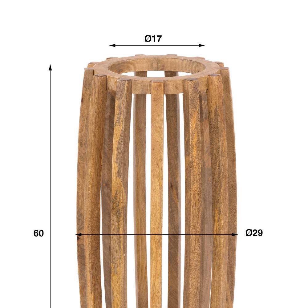 Schirmständer Kiranzo aus Mangobaum Massivholz 60 cm hoch
