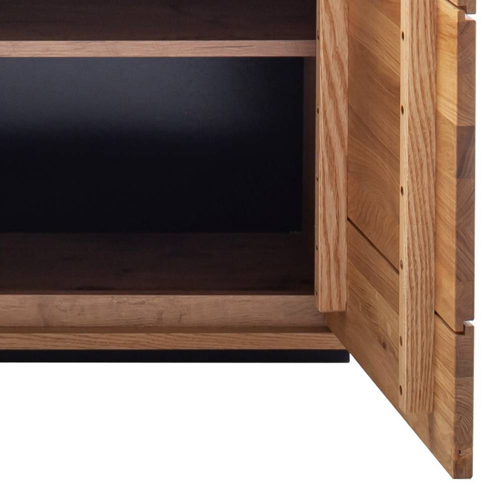 Kommode Sisam 103 cm breit mit Massivholz Türen