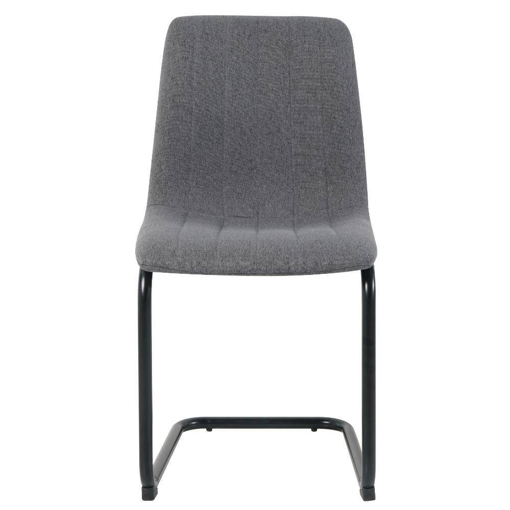 Freischwinger Stuhl Root in Grau aus meliertem Webstoff (2er Set)