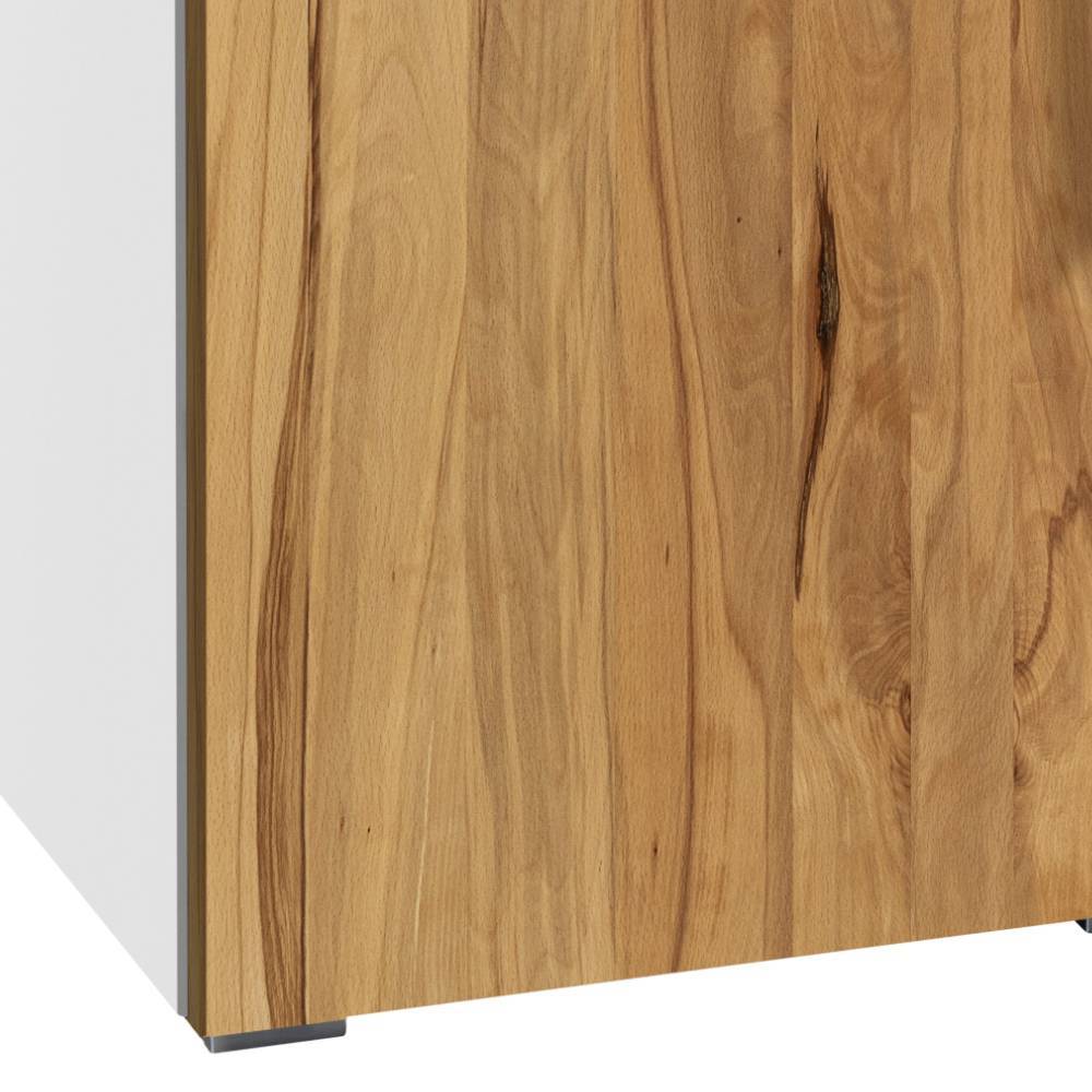 Wohnzimmer Kommode Yavunan in Wildbuchefarben & Weiß 135 cm breit