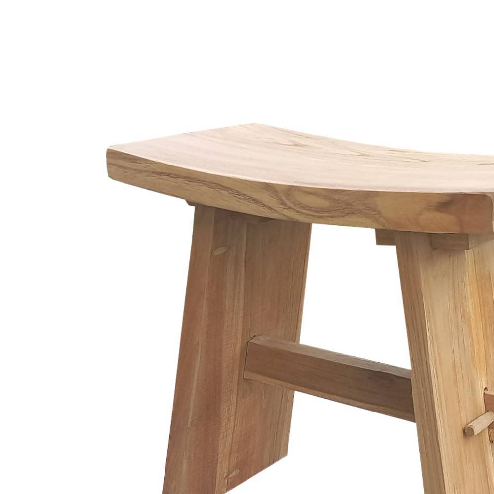 Beistellhocker Mazara aus Teak Massivholz im asiatischen Stil