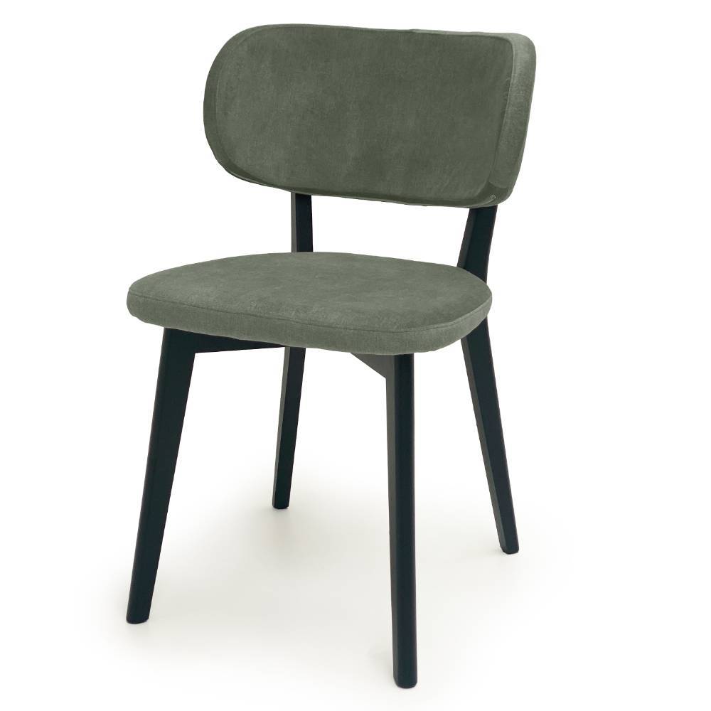 Küchenstuhl Amano aus Webstoff mit Gestell aus Massivholz (2er Set)