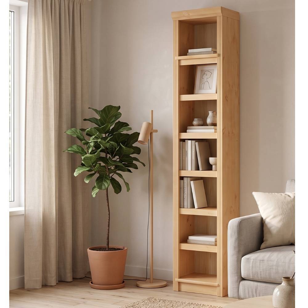 Wohnzimmer Regal Claros aus Kiefer Massivholz mit sechs Einlegeböden