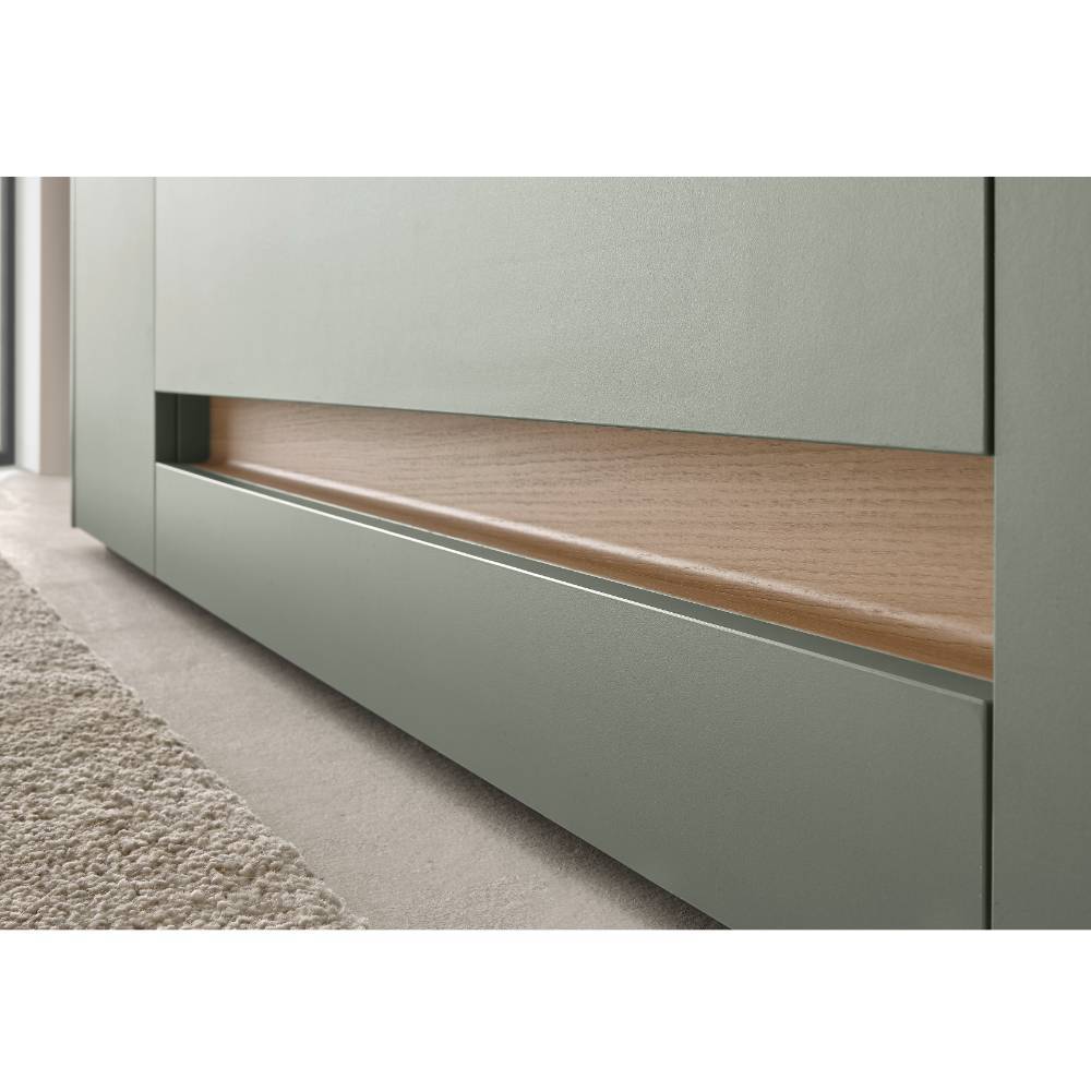Anbauwand Ulfava in modernem Design - Graugrün (zweiteilig)