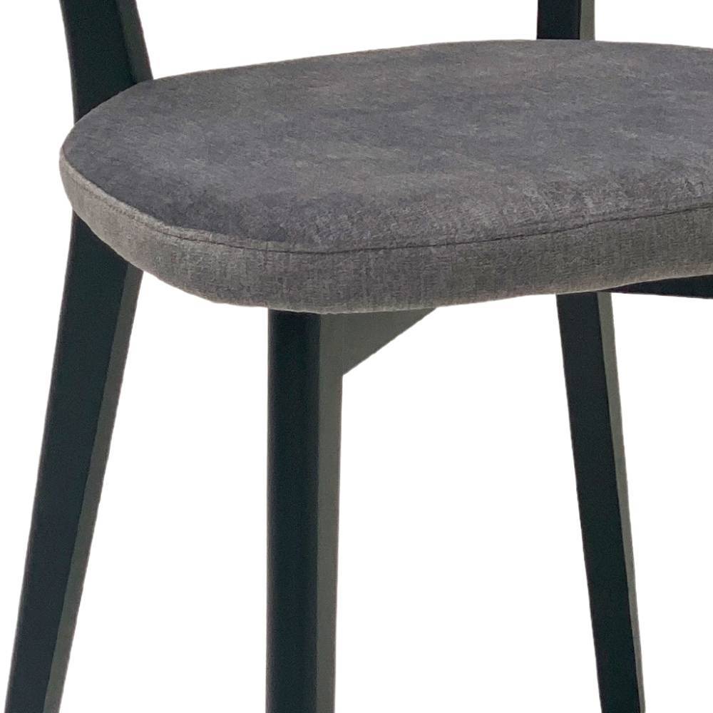 Stuhl Esszimmer Jeys in Grau mit Gestell aus Massivholz (2er Set)