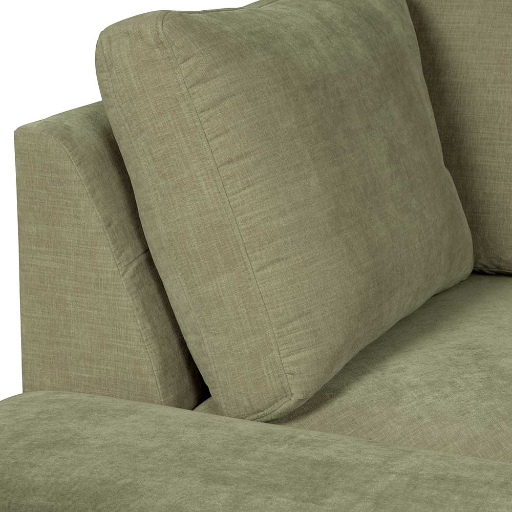 Eckelement Sofa Karyon in Graugrün Rücken echt bezogen
