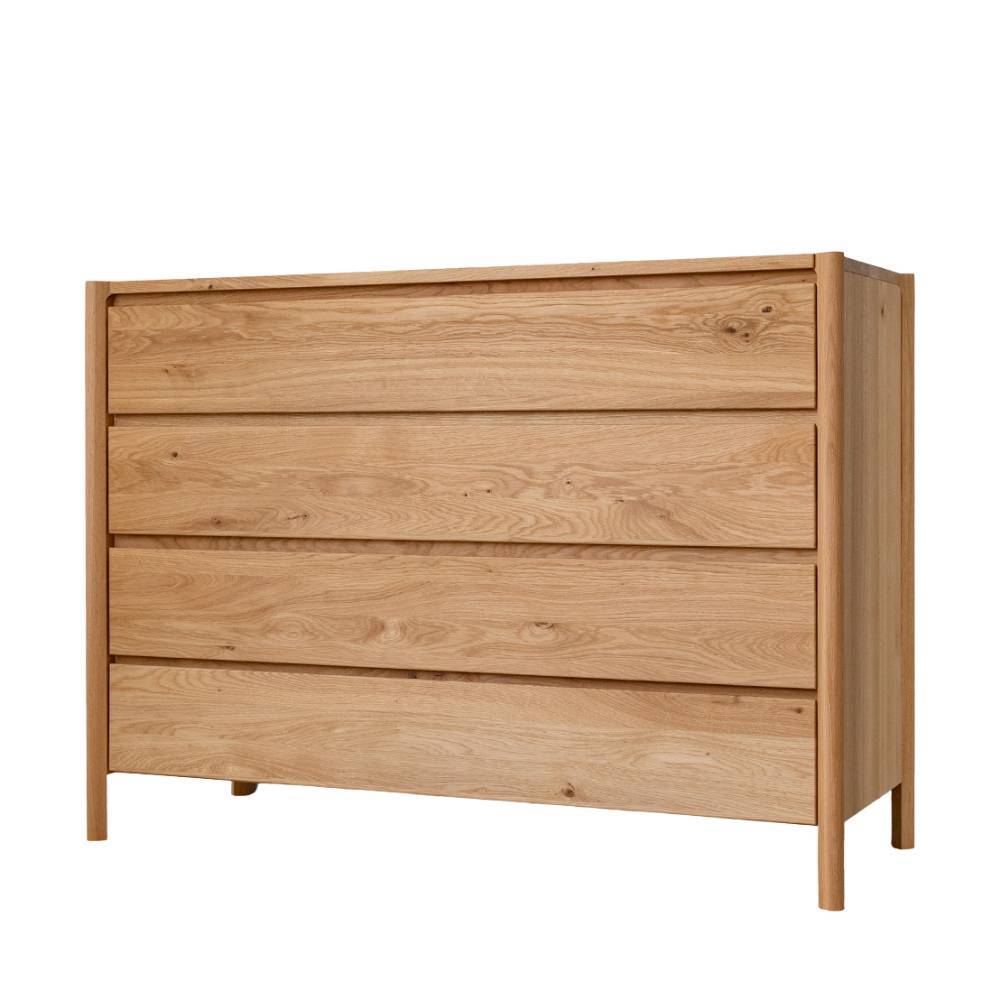 Kommode Gravura aus Eiche Massivholz mit vier Schubladen