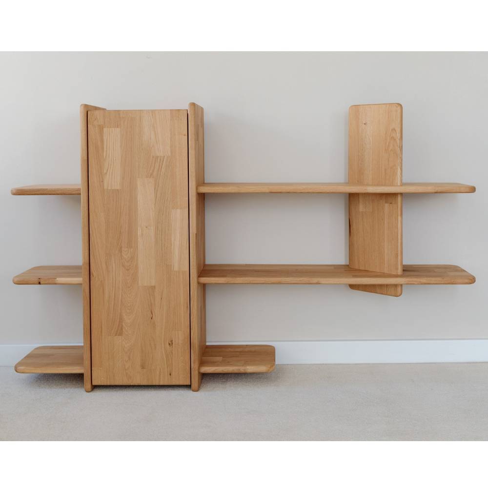 Skandi Design Massivholzregal Temuco aus Eiche Massivholz geölt