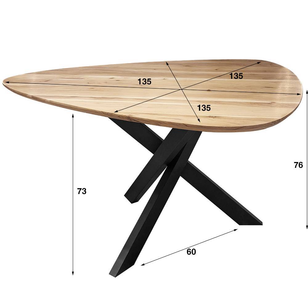 Esszimmer Tisch Finallo aus Akazie Massivholz und Metall