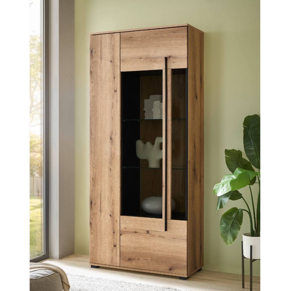 Wohnzimmer Anbauwand Cemutra in modernem Design 270 cm breit (vierteilig)