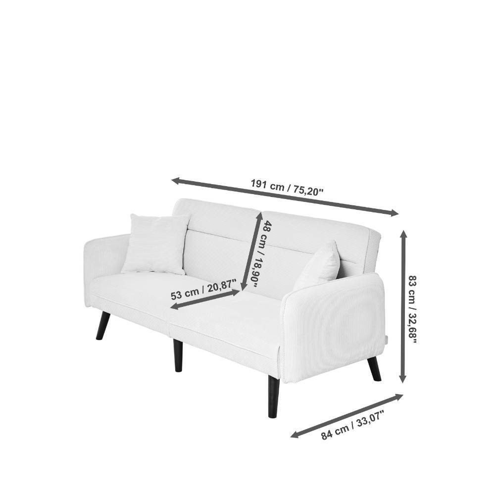 Schlafsofa Dosmarin mit Rücken Klappmechanik aus Boucle Stoff
