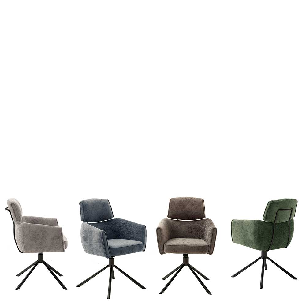 Stühle für den Esstisch Intora mit Gestell aus Metall - drehbar (2er Set)