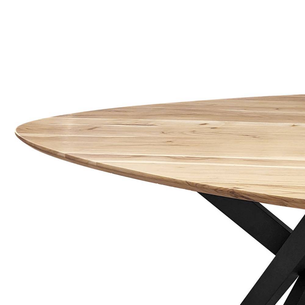 Esszimmer Tisch Finallo aus Akazie Massivholz und Metall